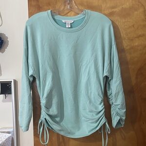 Athleta Light Green Ruched Sweatshirt